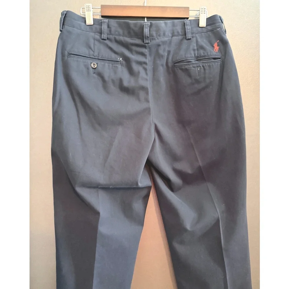 Polo Ralph Lauren Preston Pant Mens 34/32 Navy Chino Cotton Trousers Excellent